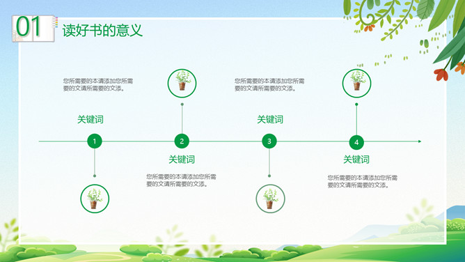 卡通插画风全民阅读PPT模板_第5页PPT效果图