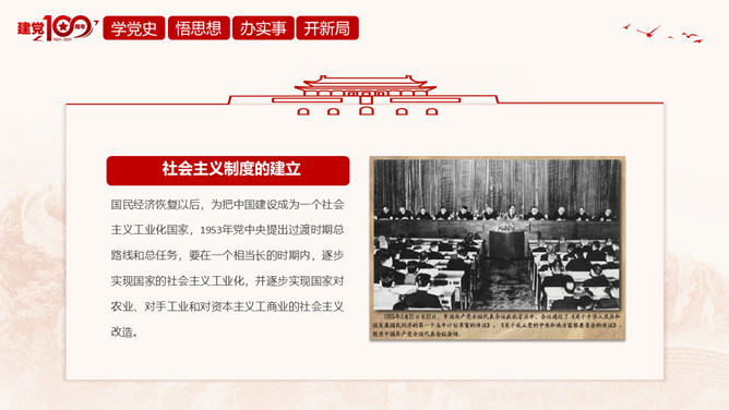 百年奋斗路启航新征程PPT模板_第14页PPT效果图