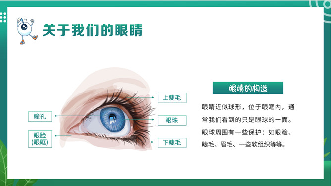 关注眼睛健康预防近视班会PPT模板_第2页PPT效果图