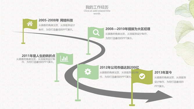 小清新向日葵个人简历PPT模板_第5页PPT效果图