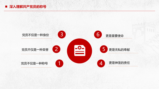 党员责任争做合格党员建功新时代PPT模板_第4页PPT效果图