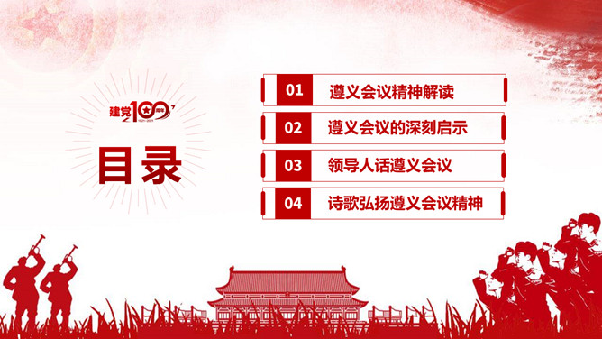 学习遵义会议精神PPT模板_第2页PPT效果图
