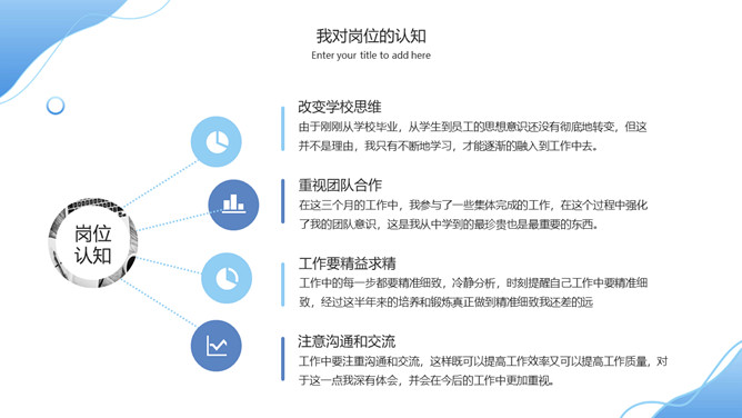 蓝色波浪试用转正述职报告PPT模板_第8页PPT效果图