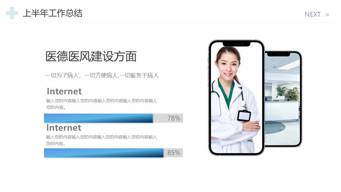 医院工作总结报告PPT模板_第3页PPT效果图