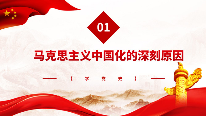 马克思主义中国化的百年历程PPT模板_第3页PPT效果图