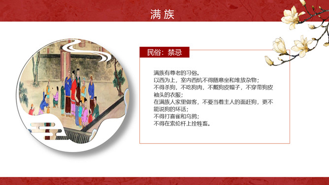 古书风格少数民族民俗介绍PPT模板_第6页PPT效果图