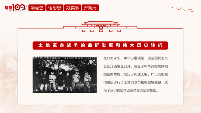 百年奋斗路启航新征程PPT模板_第7页PPT效果图
