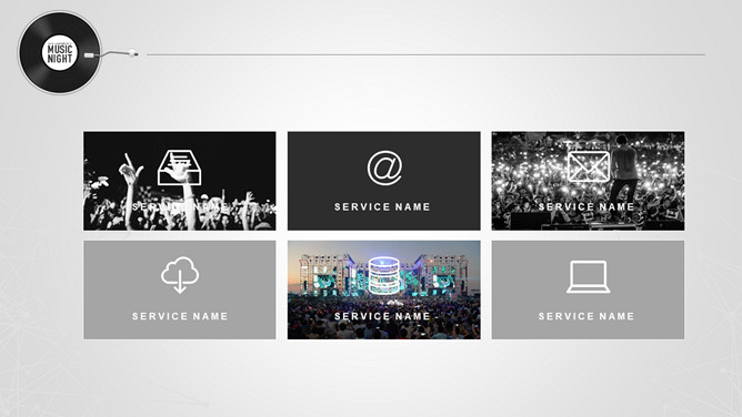 创意黑灰音乐主题PPT模板_第11页PPT效果图