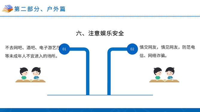 中小学暑假安全教育班会PPT模板_第11页PPT效果图