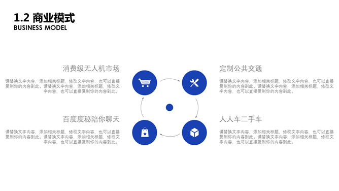 大气简约蓝色商务PPT模板_第4页PPT效果图