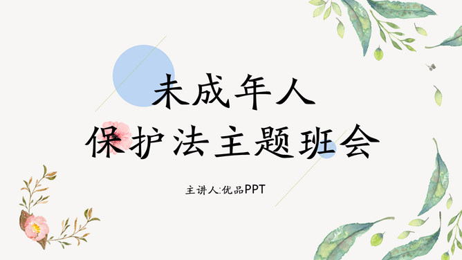 未成年人保护法主题班会PPT模板_第0页PPT效果图