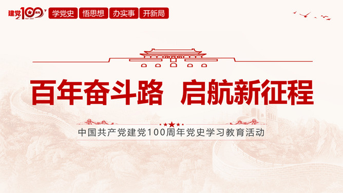 百年奋斗路启航新征程PPT模板_第0页PPT效果图