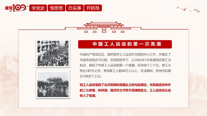 百年奋斗路启航新征程PPT模板_第5页PPT效果图